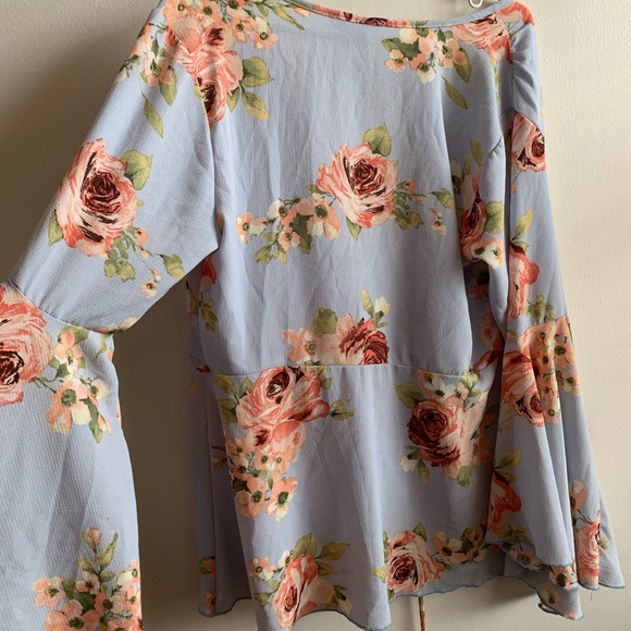 Floral Wrap Around Shirt - Picture 3 of 3